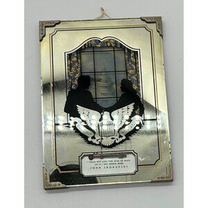 Vintage‎ Silhouette Reverse Painting Couple White House Eagle Thermometer 4 3/4"